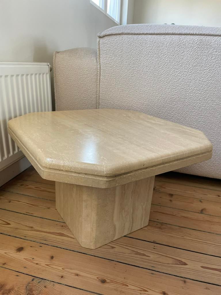 Travertin salontafel, Ophalen, Overige materialen, Gebruikt, 50 tot 75 cm