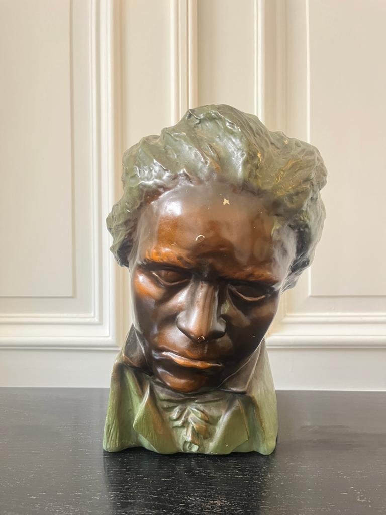 Plaasteren buste Beethoven, Antiek en Kunst, Kunst | Beelden en Houtsnijwerken, Ophalen of Verzenden, Buste