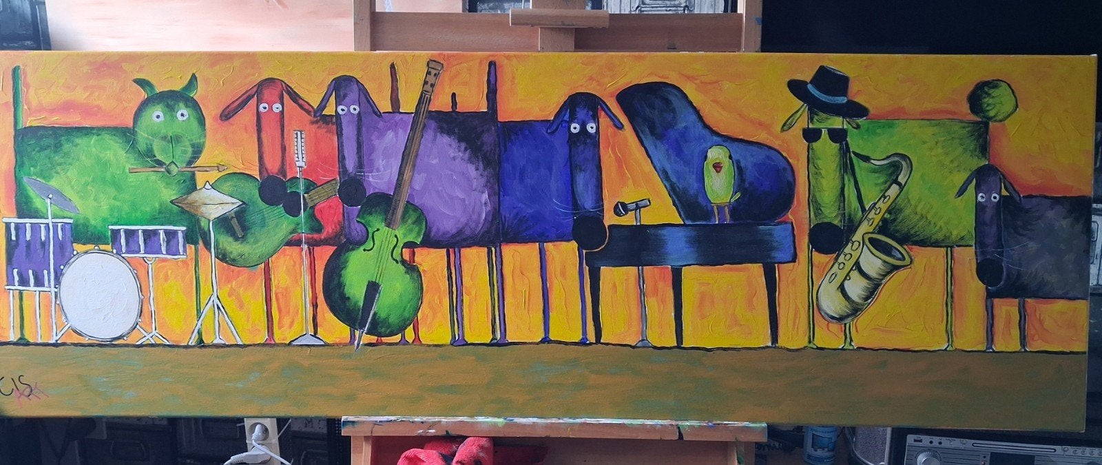 Schilderij acryl, Antiek en Kunst, Ophalen