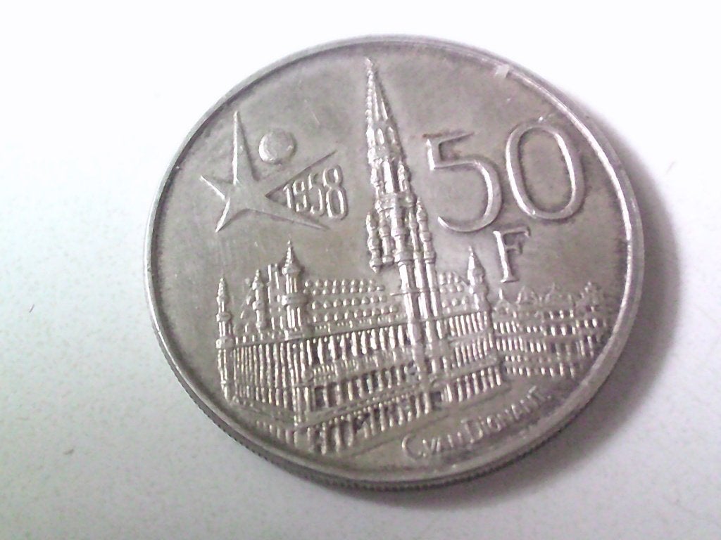 50 frank expo 58, Postzegels en Munten, Ophalen, Zilver, Losse munt, Zilver