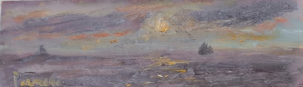 Constant Permeke '' Namiddag op zee '' olieverf op paneel, Verzenden, Expressionistisch, Olieverf, Paneel