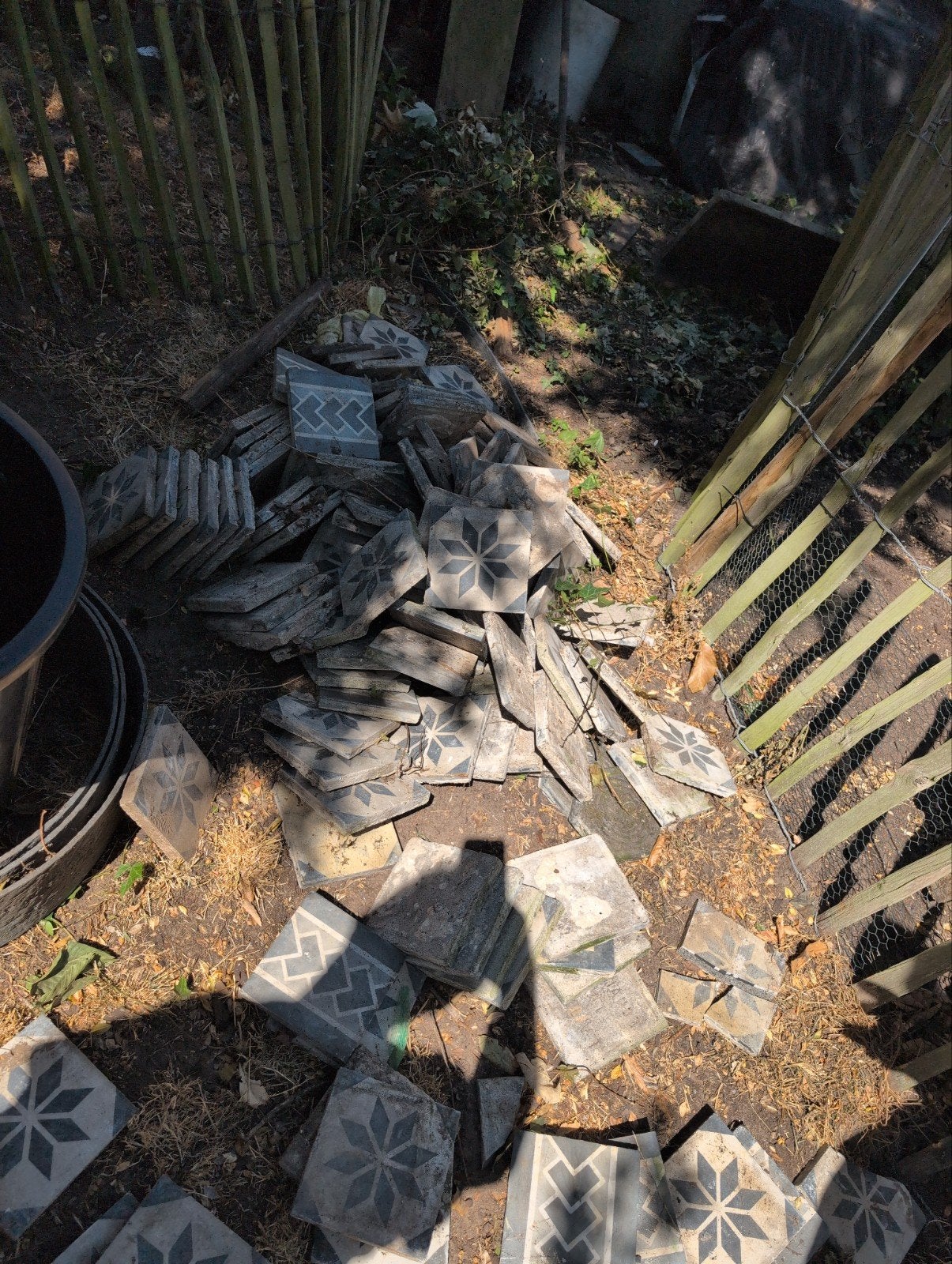 oude cement tegels, Tuin en Terras, Ophalen