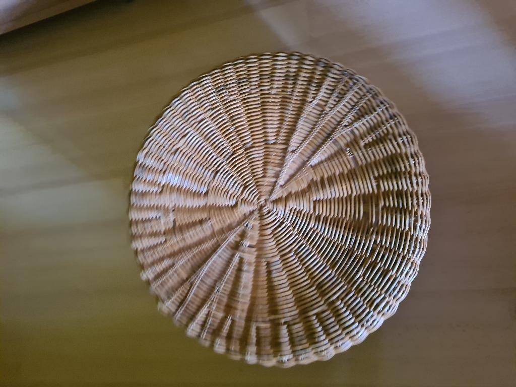 ronde poef 50 cm – natuurlijke look, Ophalen, Hout, Zo goed als nieuw, 50 tot 75 cm