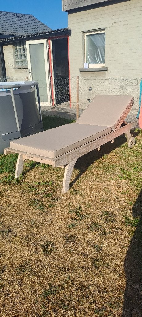 Ligbed teak, Tuin en Terras, Ophalen, Gebruikt, Hout