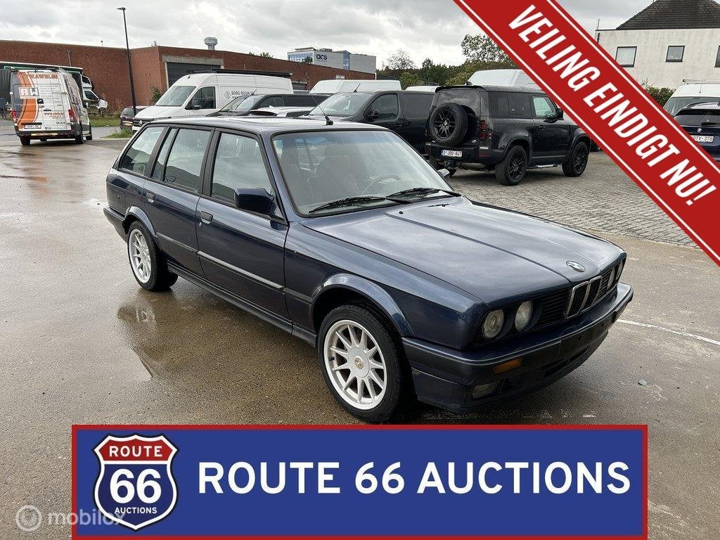 BMW 320i Touring | 1989 | Route 66 Auctions, Auto's, Zwart, Bedrijf, Handgeschakeld, Overige carrosserie