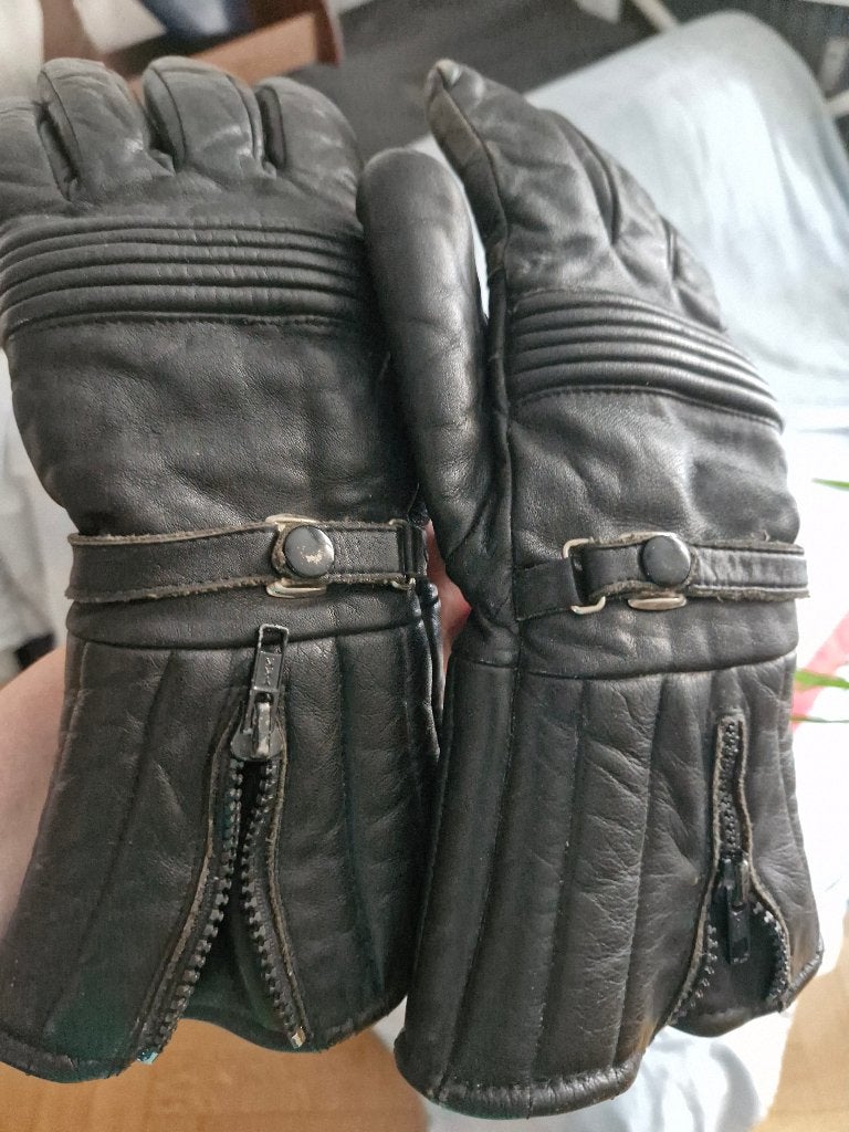 Authentieke vintage motorhandschoen maat M, Motoren, Ophalen, Tweedehands, Dames, Handschoenen