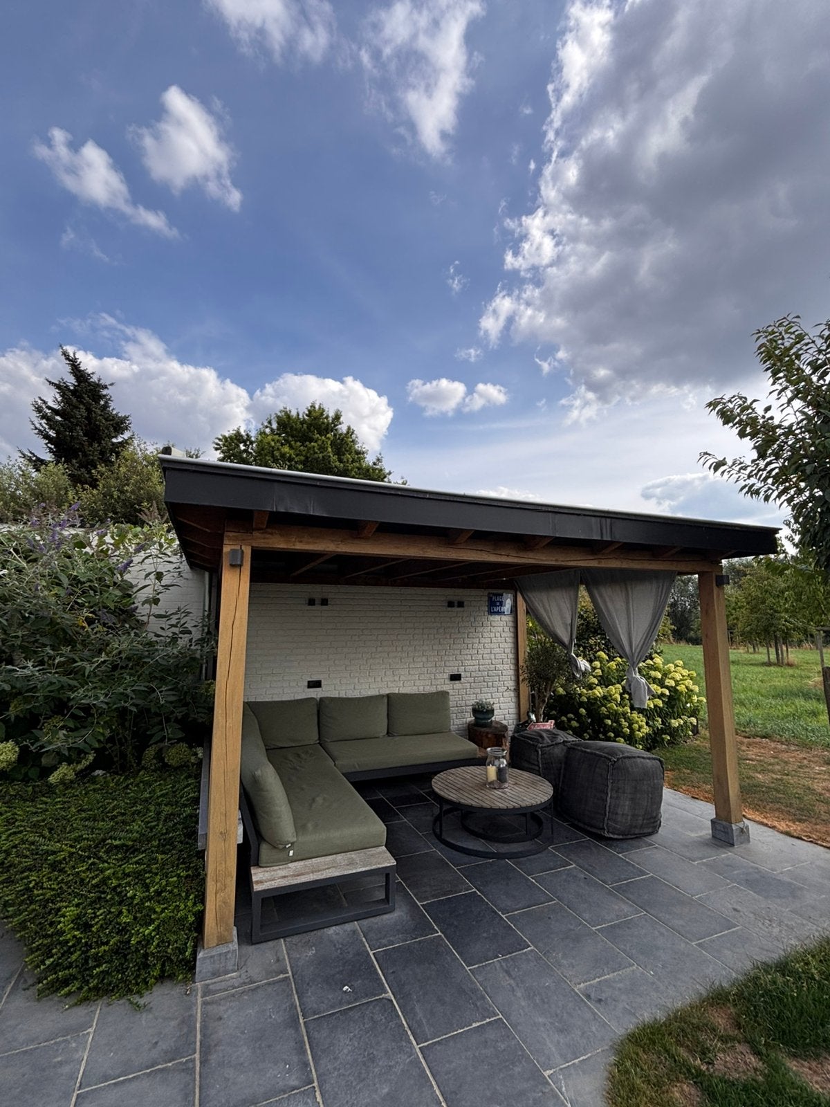Eiken overkapping plusminus 4 op 3meter, Tuin en Terras, Ophalen, Gebruikt, Tuinpaviljoen