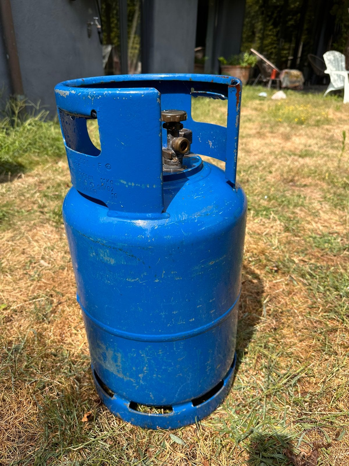 Gimeg hervulbare LPG fles, Ophalen, Gebruikt