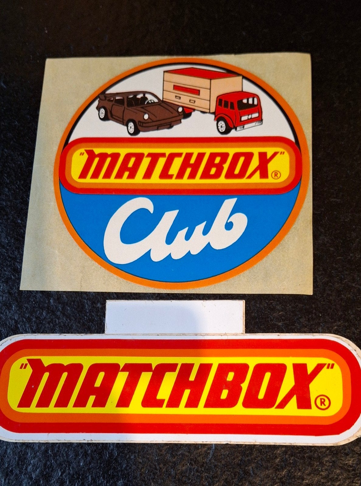 Lot stickers miniatuur auto Matchbox club, Ophalen of Verzenden, Zo goed als nieuw, Auto of Motor