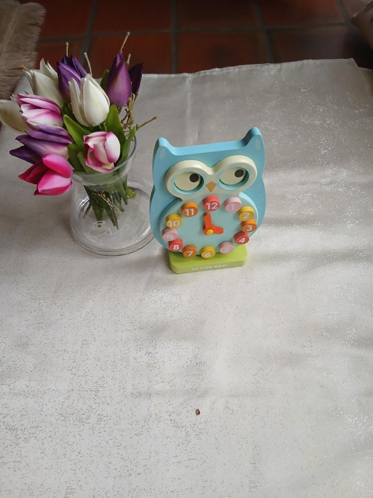 Houten uil klokje – speelgoed / decoratie – mooie staat, Kinderen en Baby's, Ophalen of Verzenden
