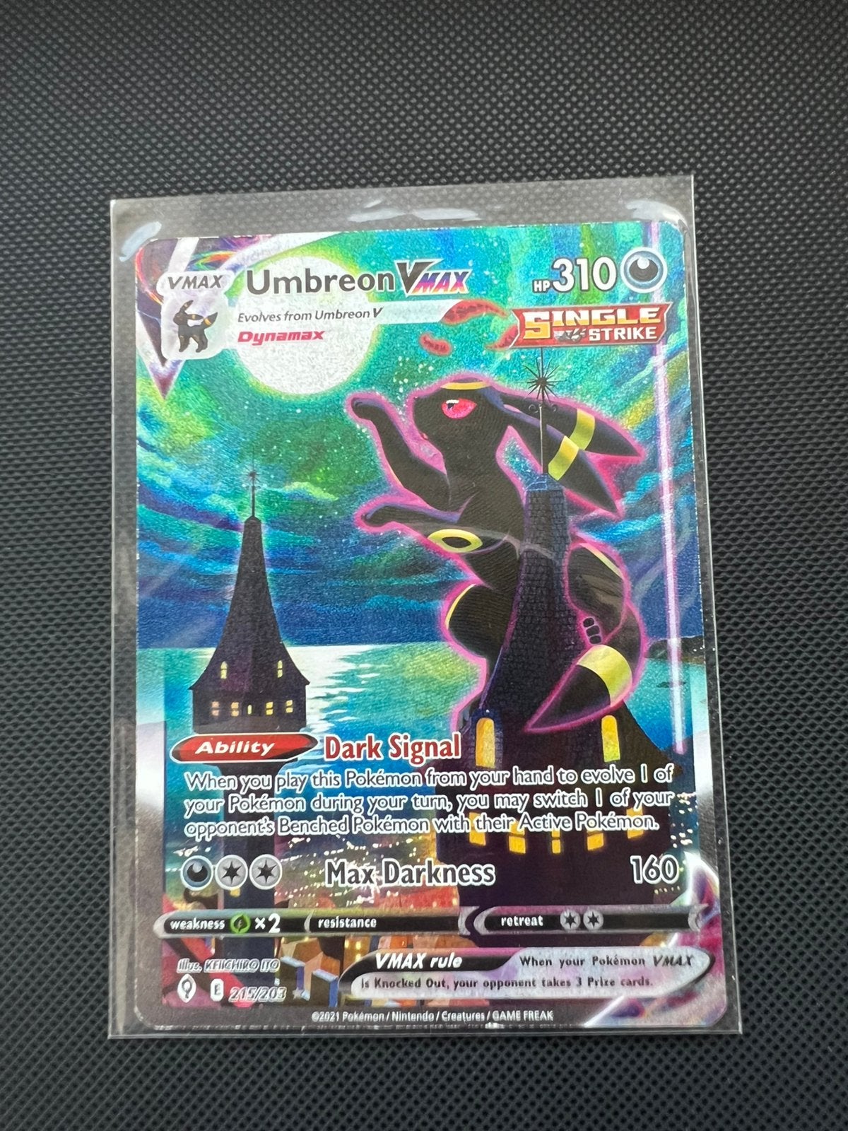 Umbreon VMAX (EVS 215), Hobby en Vrije tijd, Ophalen, Gebruikt