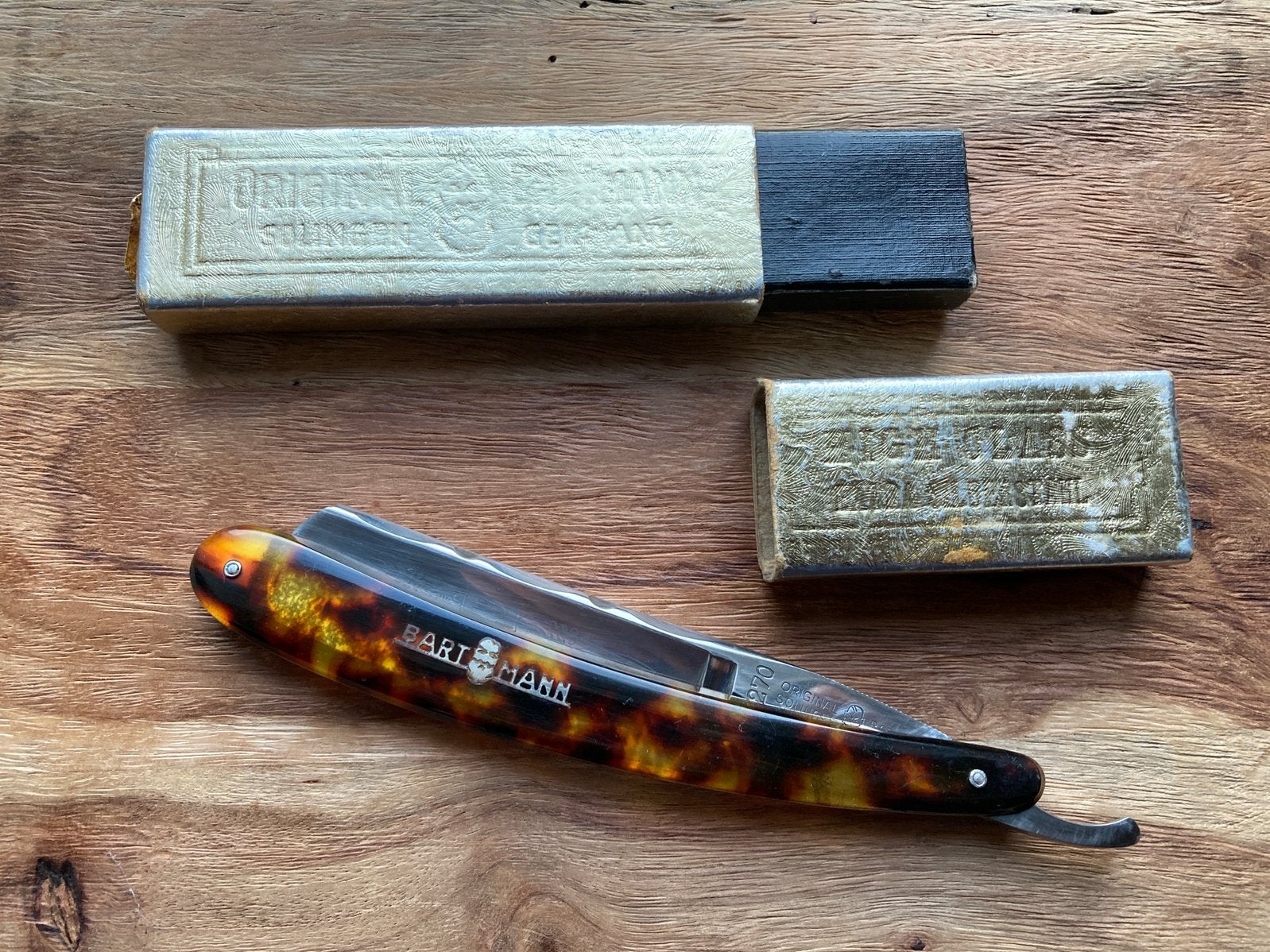 vintage Solingen Bartmann 270 scheermes razor met doosje, Ophalen of Verzenden