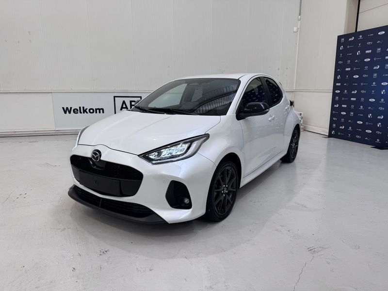 Mazda Mazda2 Hybrid, Auto's, Gebruikt, Zwart, 116 pk, Leder en Stof