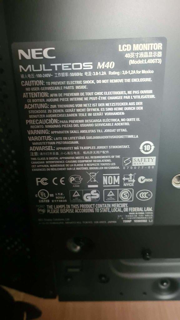 Pc scherm 40 inch, Ophalen, Elektrisch, Zo goed als nieuw
