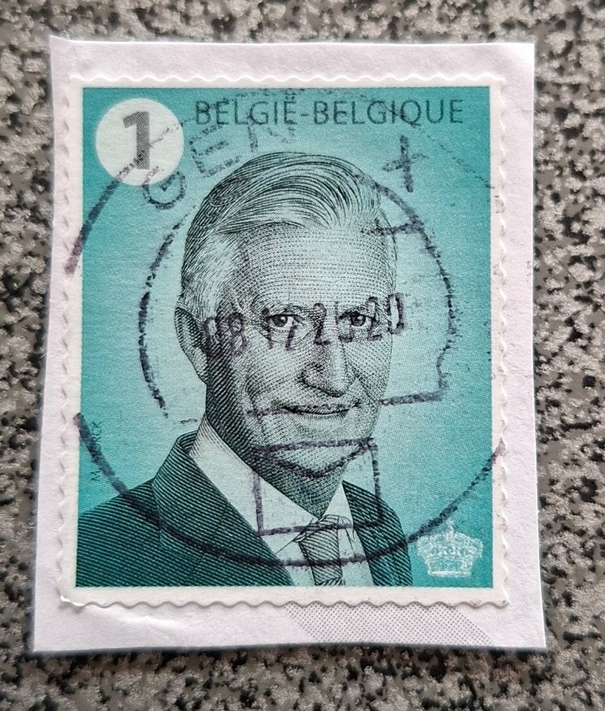 Timbre belge Roi Philippe Ier vert, Oblitéré, Enlèvement ou Envoi, Affranchi, Maison royale