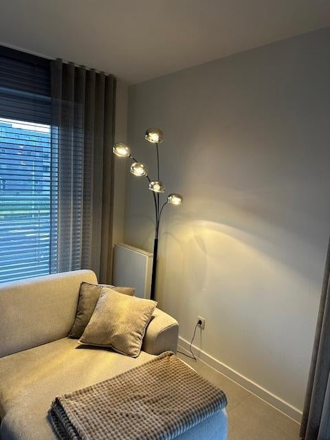 Design vloerlamp zwart met smoke glas, Enlèvement, Neuf, Verre