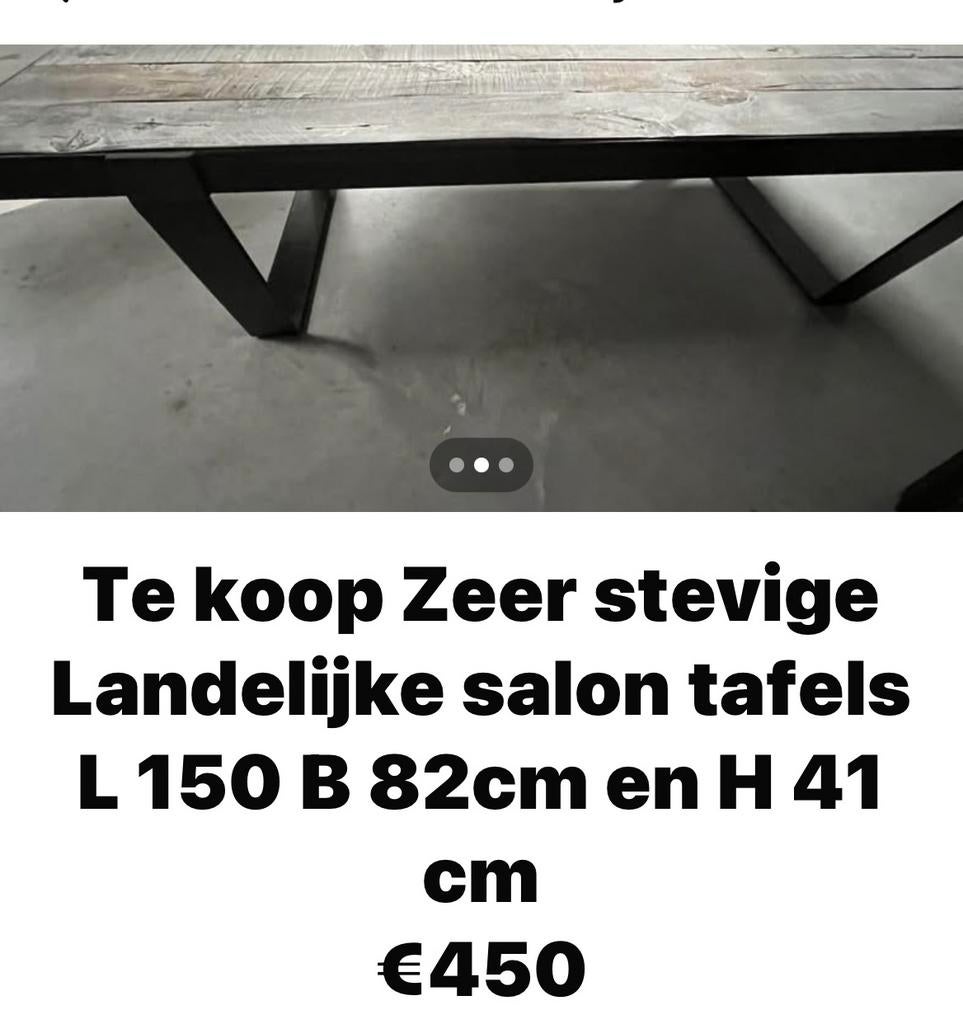 Te koop Landelijke zware mooie  salontafel, Huis en Inrichting, Ophalen, Zo goed als nieuw