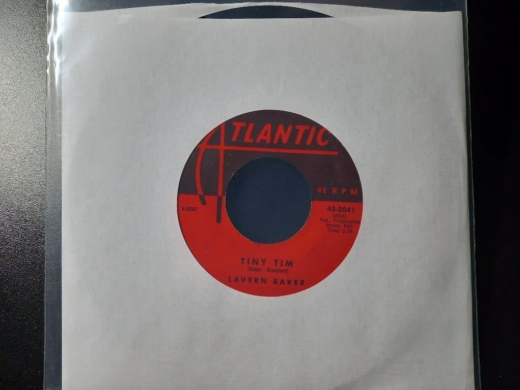 LaVern Baker — Tiny Tim « Popcorn », 7 inch, Comme neuf, Housse de protection extérieure, Autres types