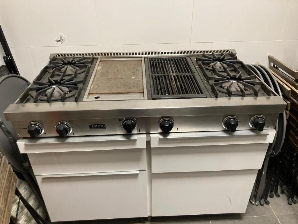 Viking gasbakplaat met 4 branders, Zakelijke goederen, Ophalen, Gebruikt, Fornuis, Frituur en Grillen