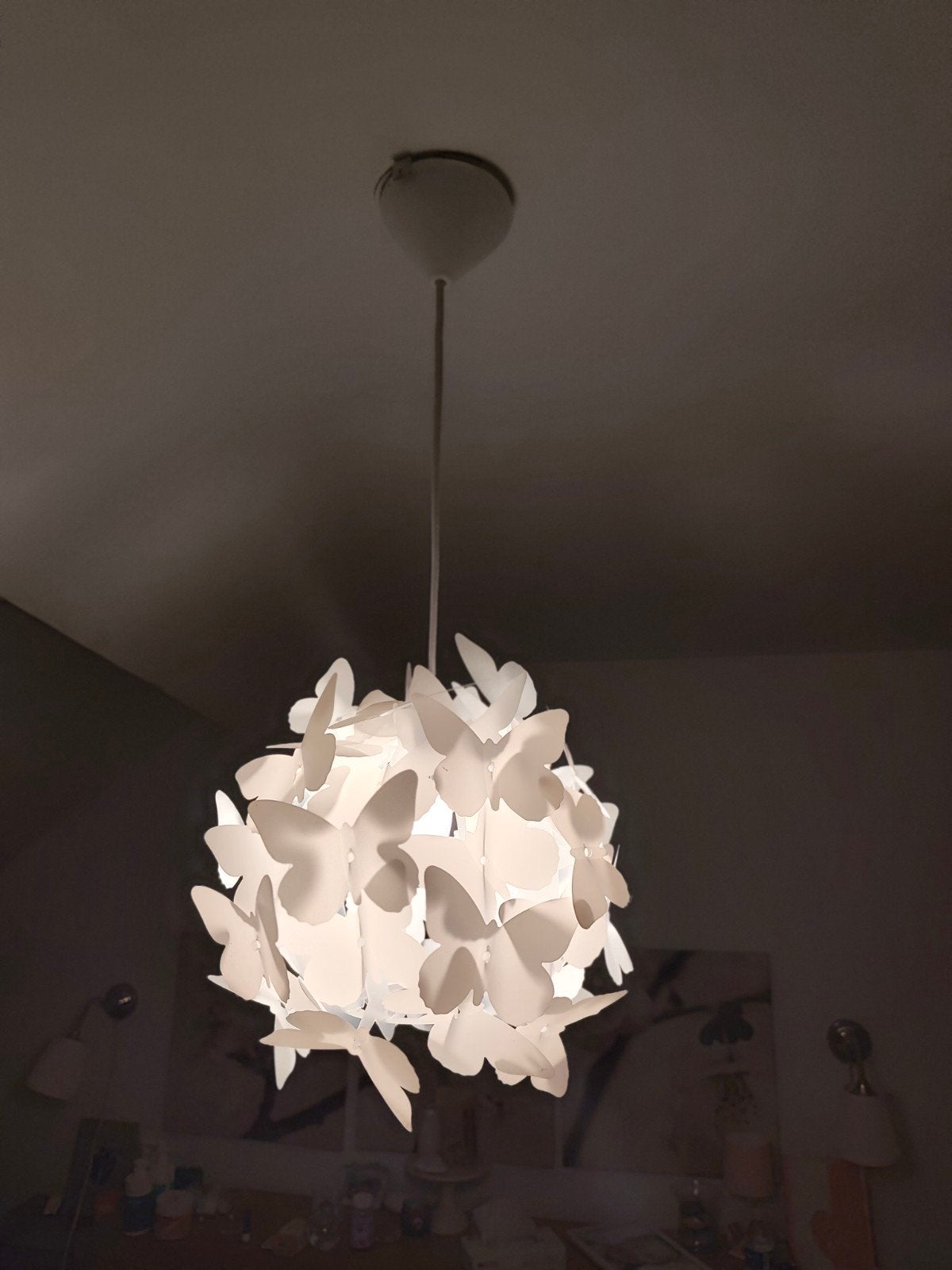 lampe suspendue avec papillons, Enlèvement