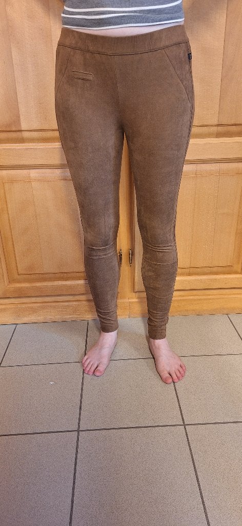 Legging van 10 voet in suèdelook, maat XS, Bruin, Ophalen of Verzenden, Zo goed als nieuw, Legging