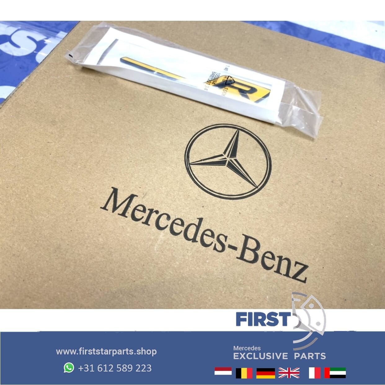 GEEL AMG R LOGO EMBLEEM W176 W177 W156 W204 W205 W206 W212 W, Auto-onderdelen, Gebruikt, -, Ophalen of Verzenden, -