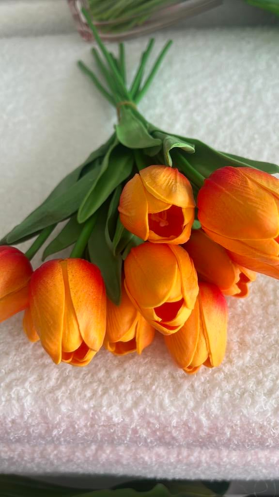 10 tulipes artificielles orange, Enlèvement ou Envoi, Neuf