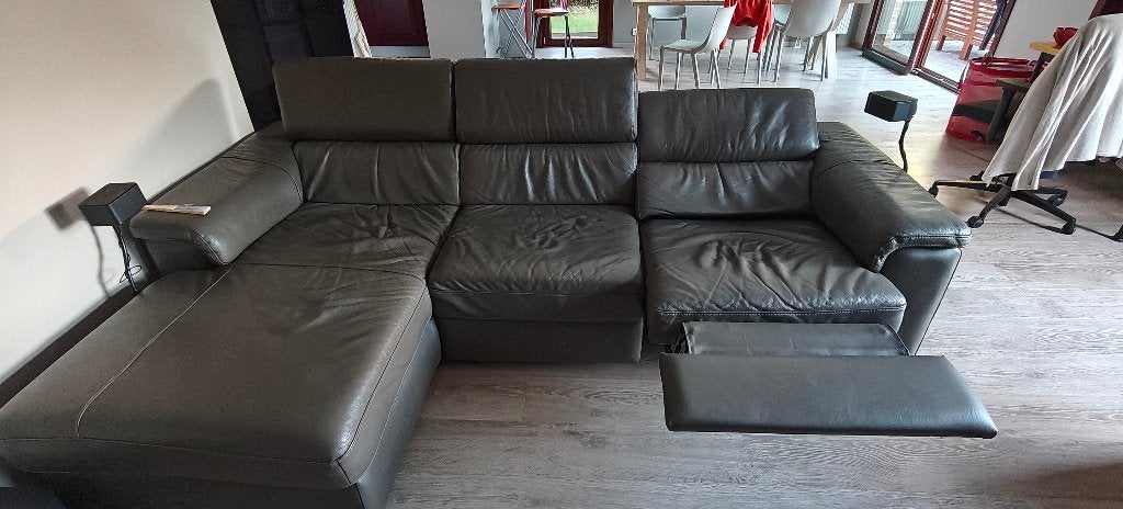 A donner: canapé relax avec fauteuil, Maison & Meubles, 125 cm ou plus, 150 cm ou plus, Cuir, Enlèvement