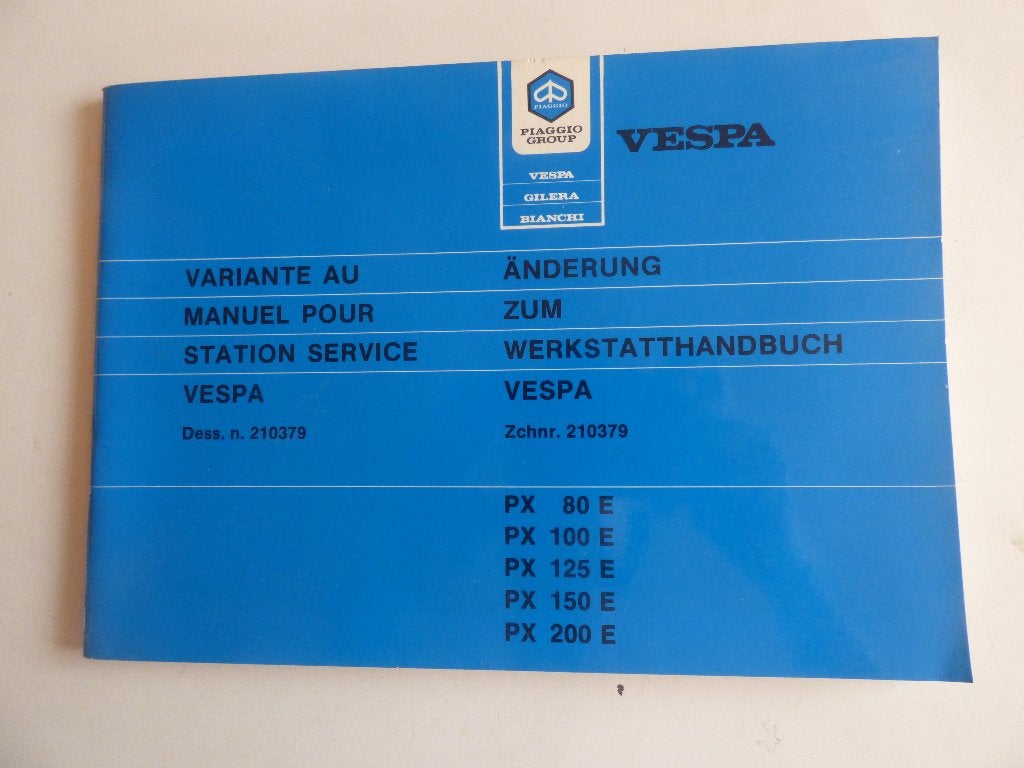 PIAGGIO VESPA PX WERKPLAATSHANDBOEK NR 210379, Ophalen of Verzenden