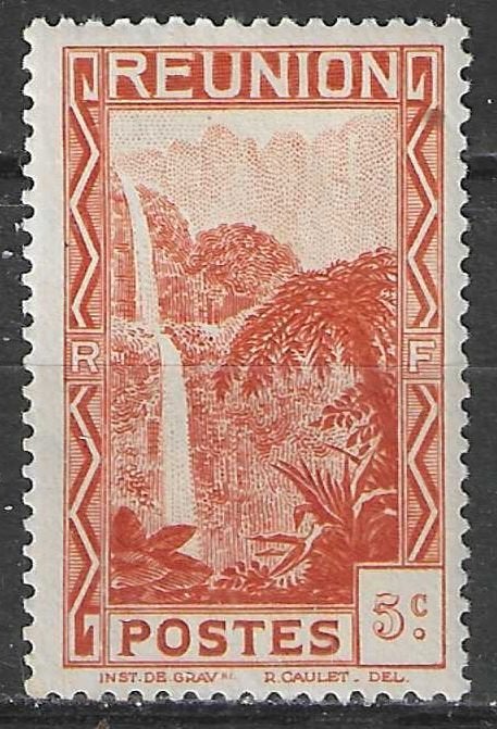 Reunion 1933/1938 - Yvert 128 - Waterval van Salazie (ZG), Verzenden, Postfris