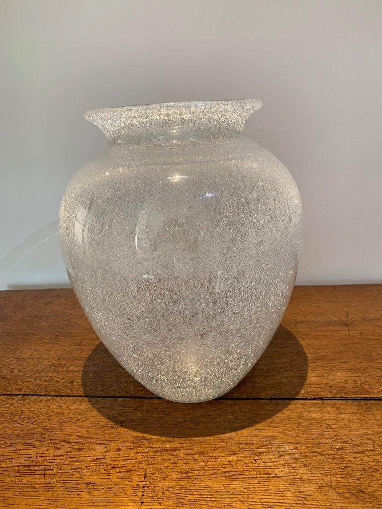Vase design soufflé bouche des années 80  Verre nacré irisé, Enlèvement ou Envoi, 30 cm, Comme neuf, Verre