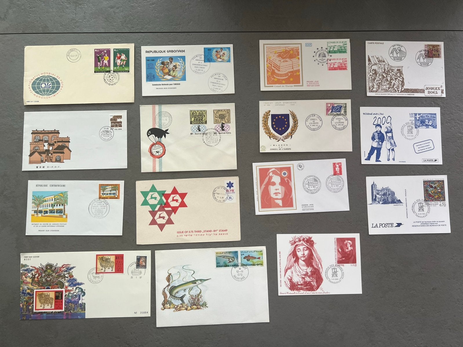 Set van 14 enveloppen voor de eerste dag/FDC, Ophalen of Verzenden