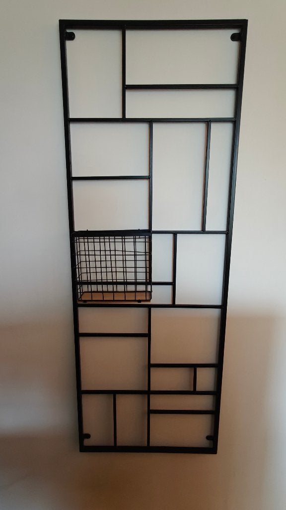 Wanddecoratie, Ophalen, Metaal, Industrieel, Zwart