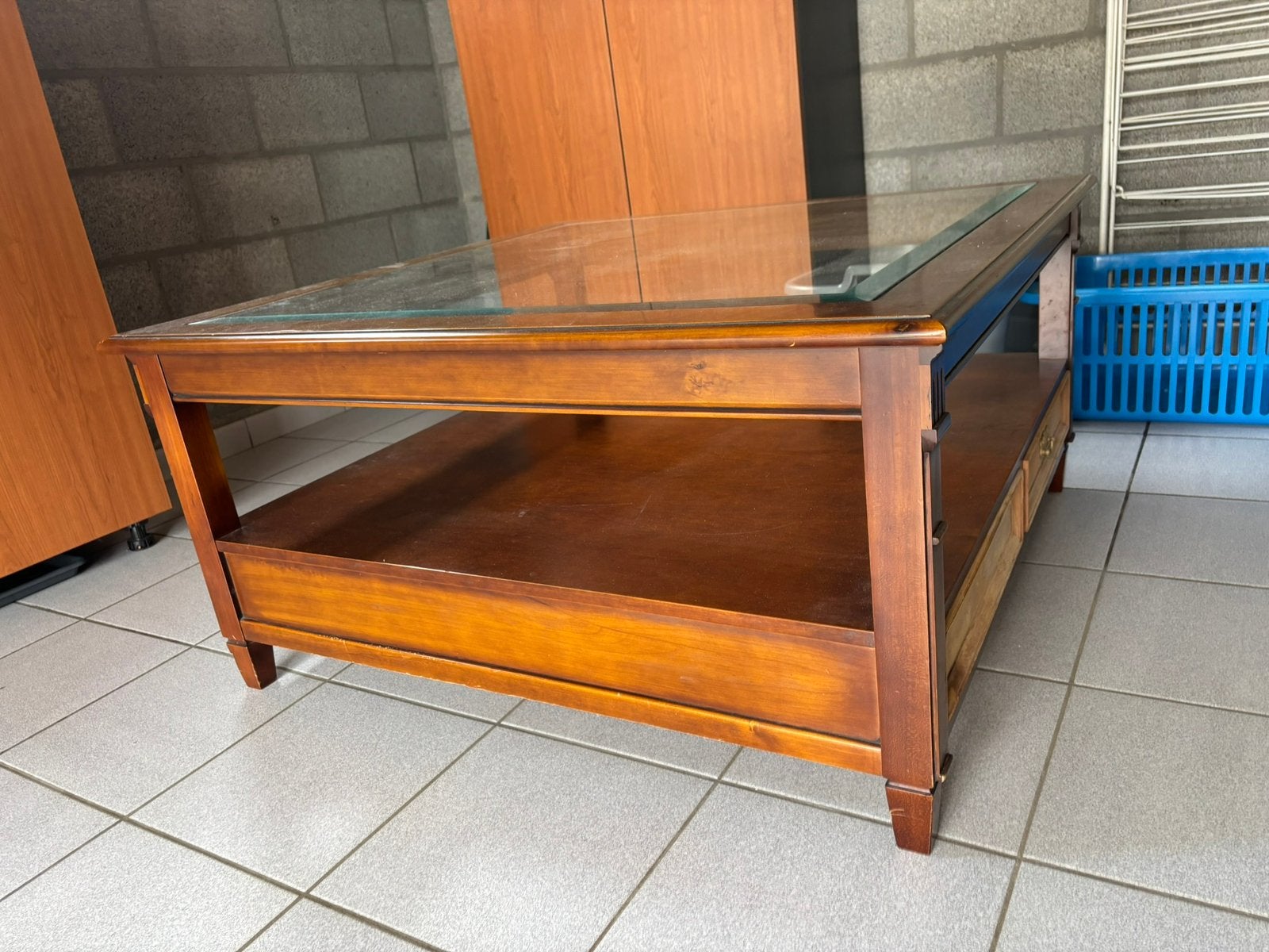 Kersenhouten salontafel, Ophalen, Gebruikt, Vierkant, Landelijk