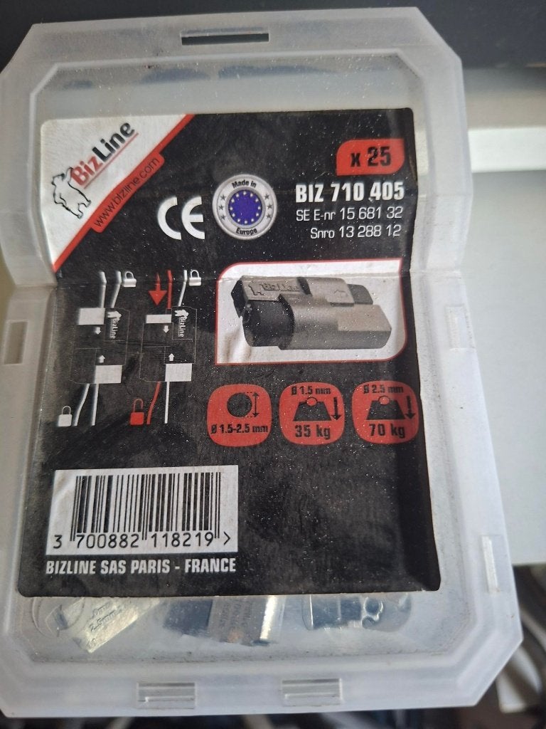 Verrou de suspension 1.5 mm / 2.5 mm  bte de 25 pièces, Bricolage & Construction, Enlèvement ou Envoi, Neuf, Autres types