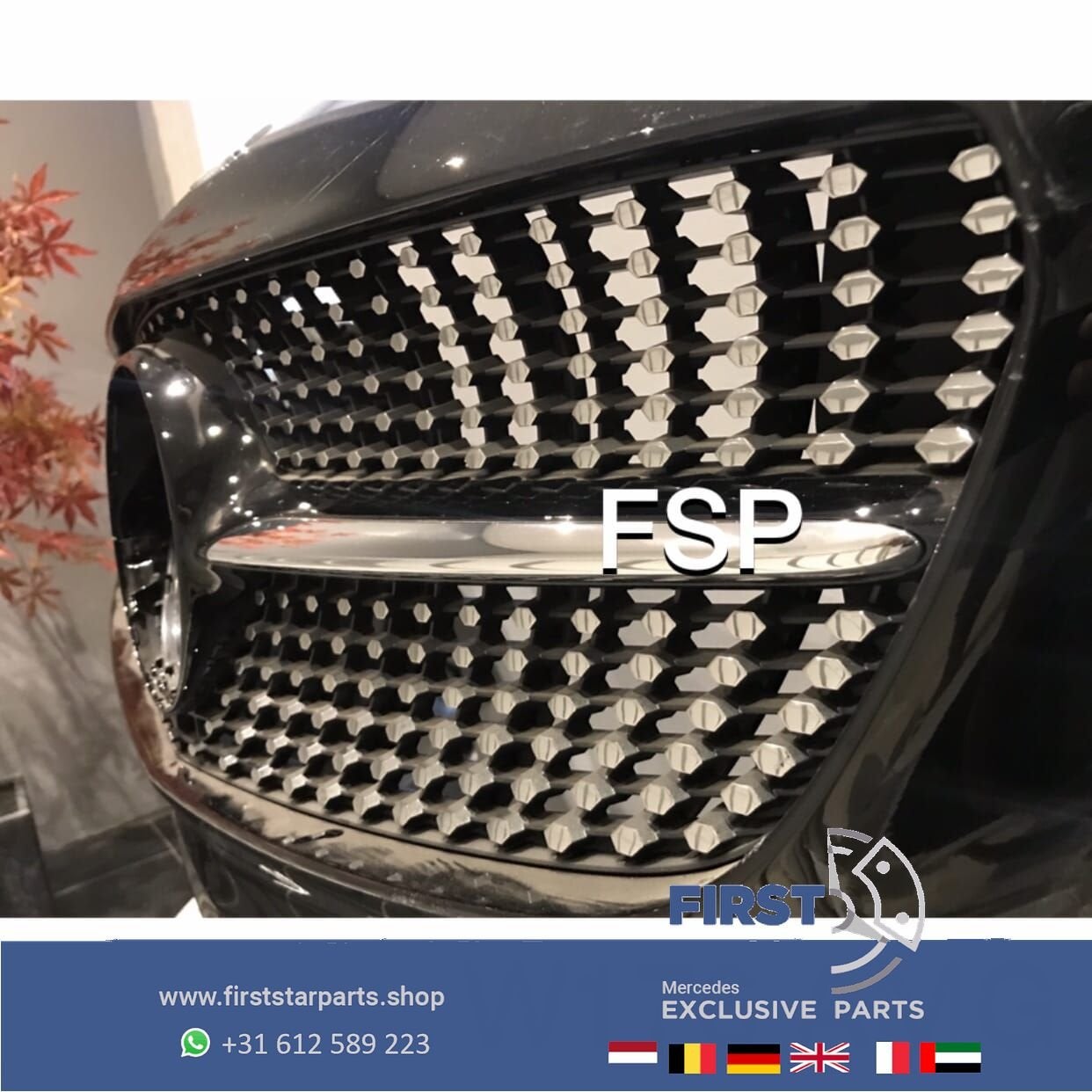 W176 BUMPER FACELIFT AMG VOORBUMPER ZWART COMPLEET + DIAMOND, Gebruikt, -, Voor, Ophalen of Verzenden
