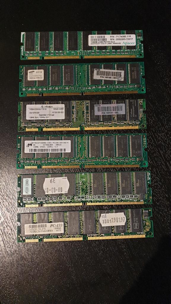 128MB - PC133 - verschillende merken, Computers en Software, RAM geheugen, Overige soorten, Ophalen of Verzenden, Desktop, Gebruikt