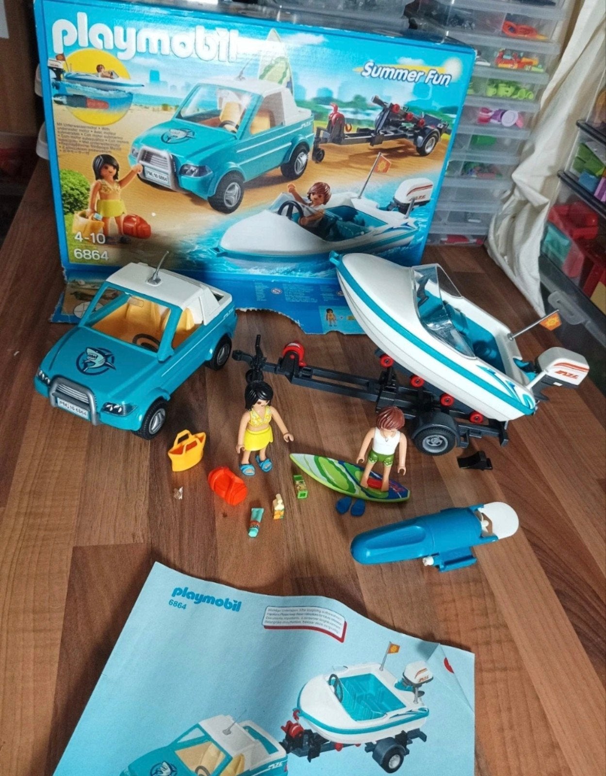 Playmobil 6864 Summer Fun pickup bateau remorque surf, Enlèvement ou Envoi, Comme neuf, Kit complet, Bateau