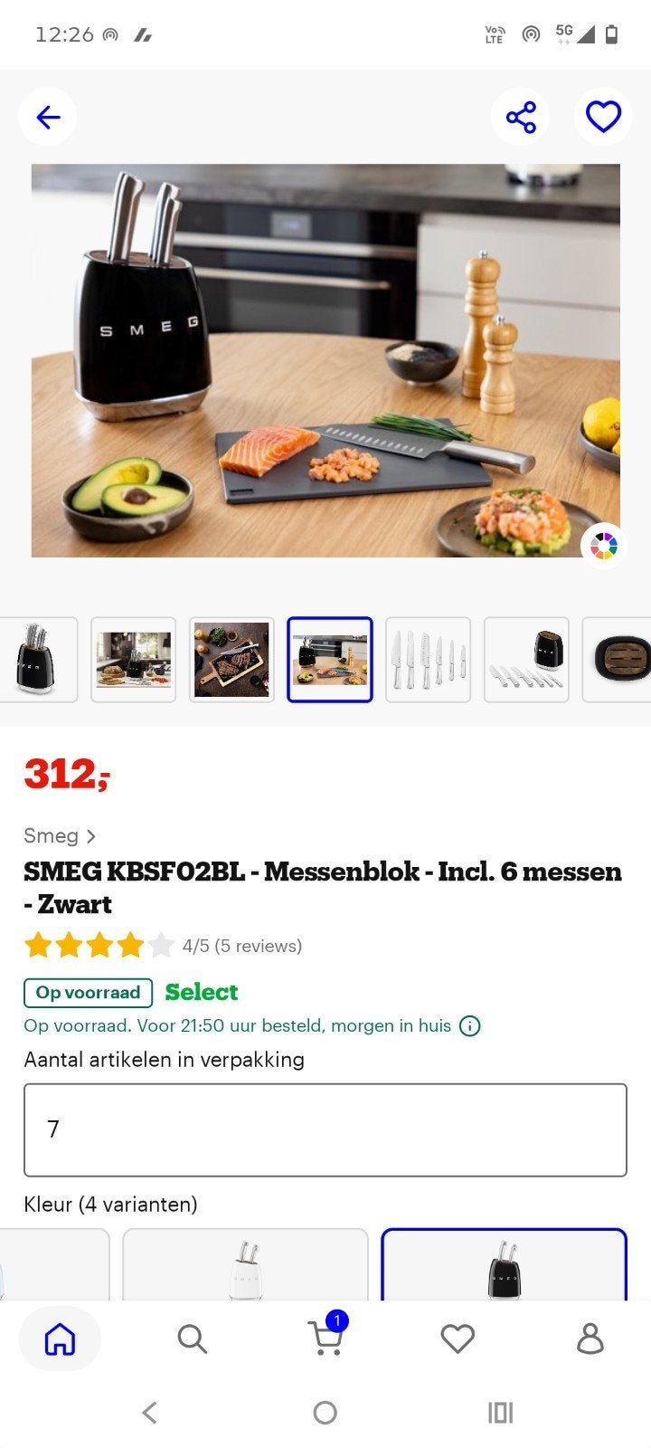 Messenblok van Smeg 6messen in perfecte staat super scherp, Ophalen