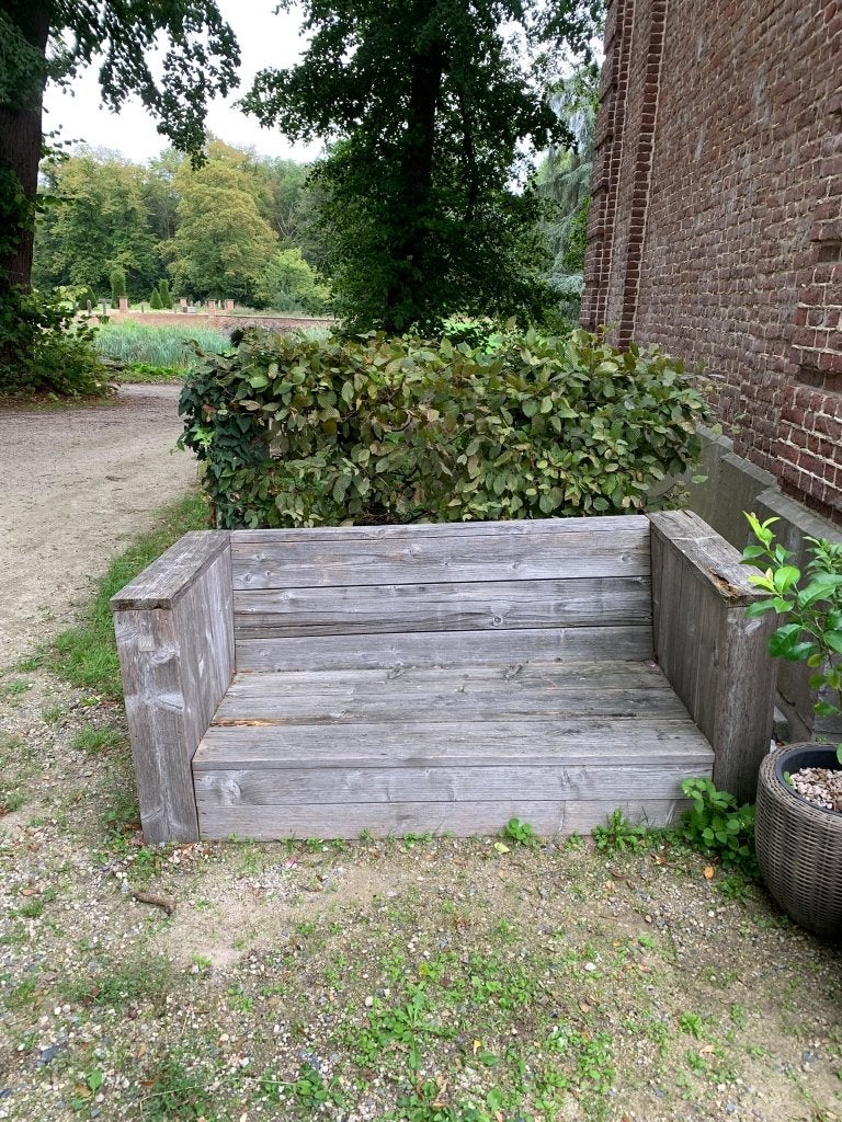 Tuinbank teak Dutch Wood, Tuin en Terras, Ophalen, Gebruikt, Teakhout