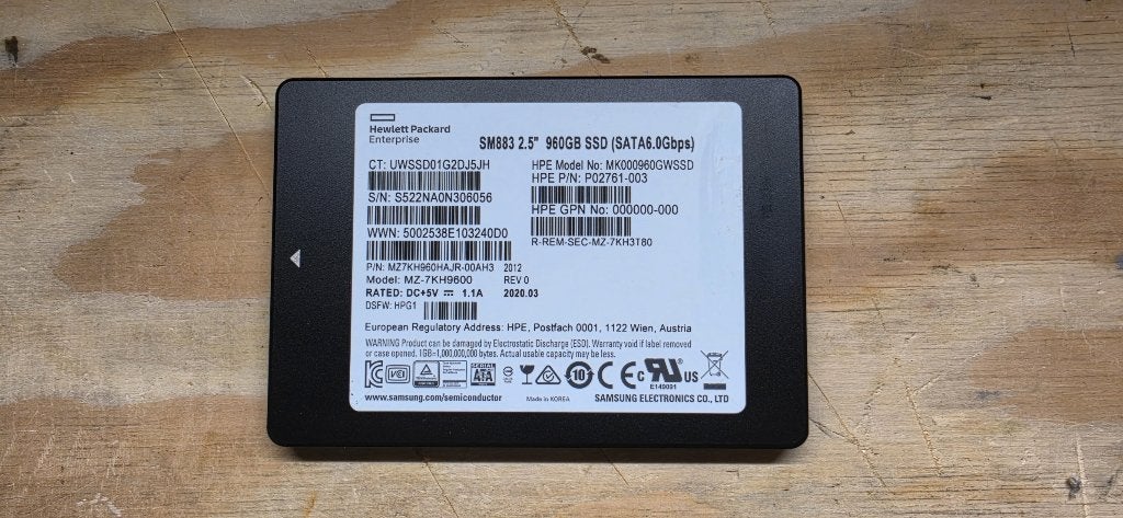 Disque dur SSD 1 To - 960 Go 2,5 pouces HP - Enterprise, Informatique & Logiciels, Disques durs, Enlèvement ou Envoi, 960GB, Interne