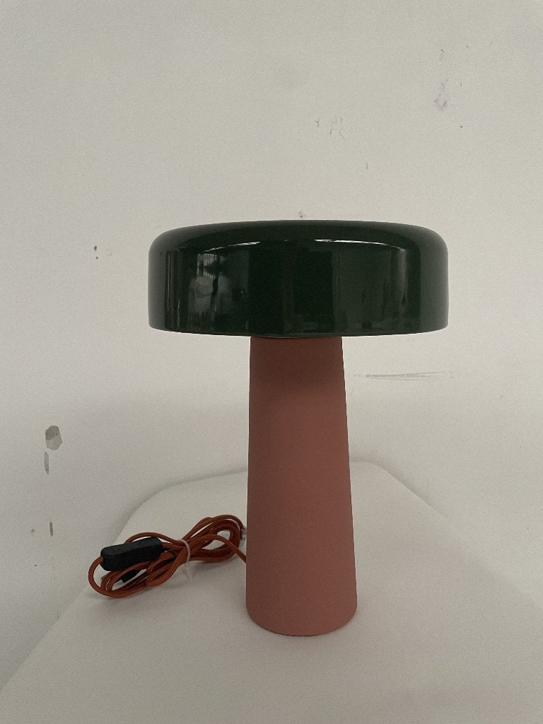 Lampe Céramique Style 70'S, Vert, Avec abat-jour, Céramique, Enlèvement