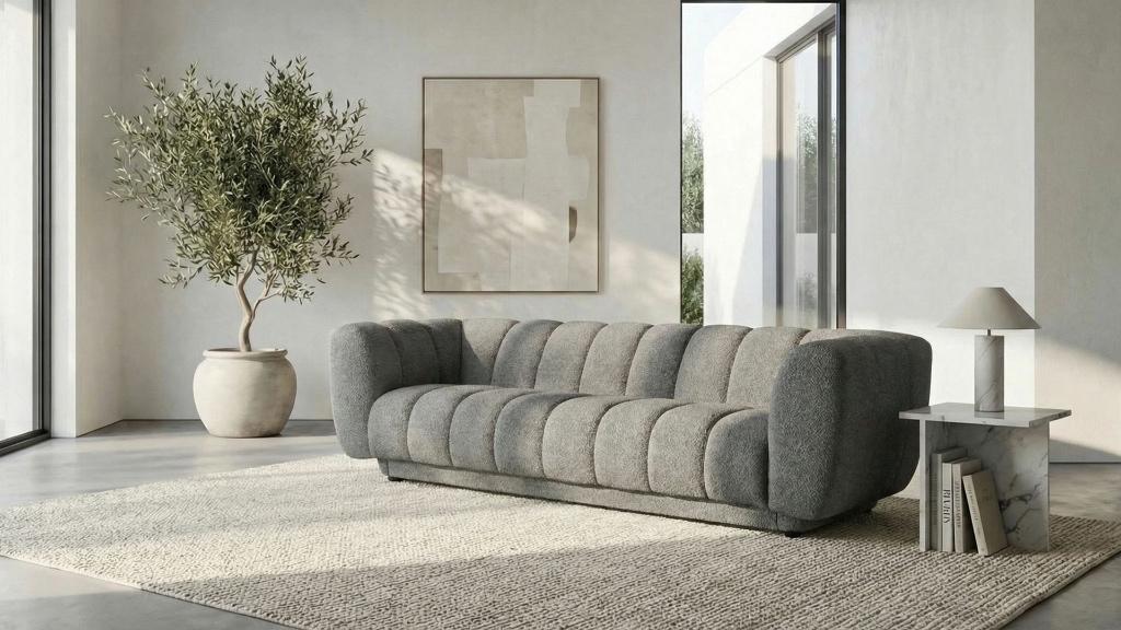 Neuf -16% Promotion Sublime Canapé Allure Gris Anthracite, 100 à 125 cm, Luxe, Haut de gamme, Enlèvement ou Envoi, 200 à 250 cm