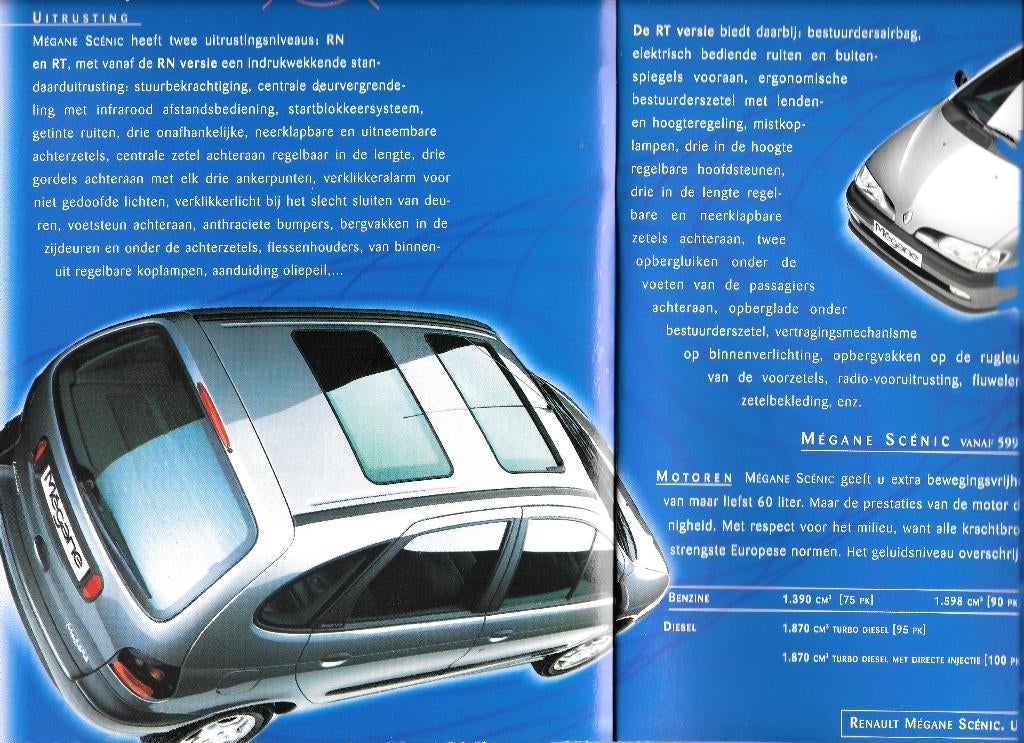 RENAULT MEGANE SCENIC  1997, Livres, Autos | Brochures & Magazines, Enlèvement ou Envoi, Comme neuf, Renault