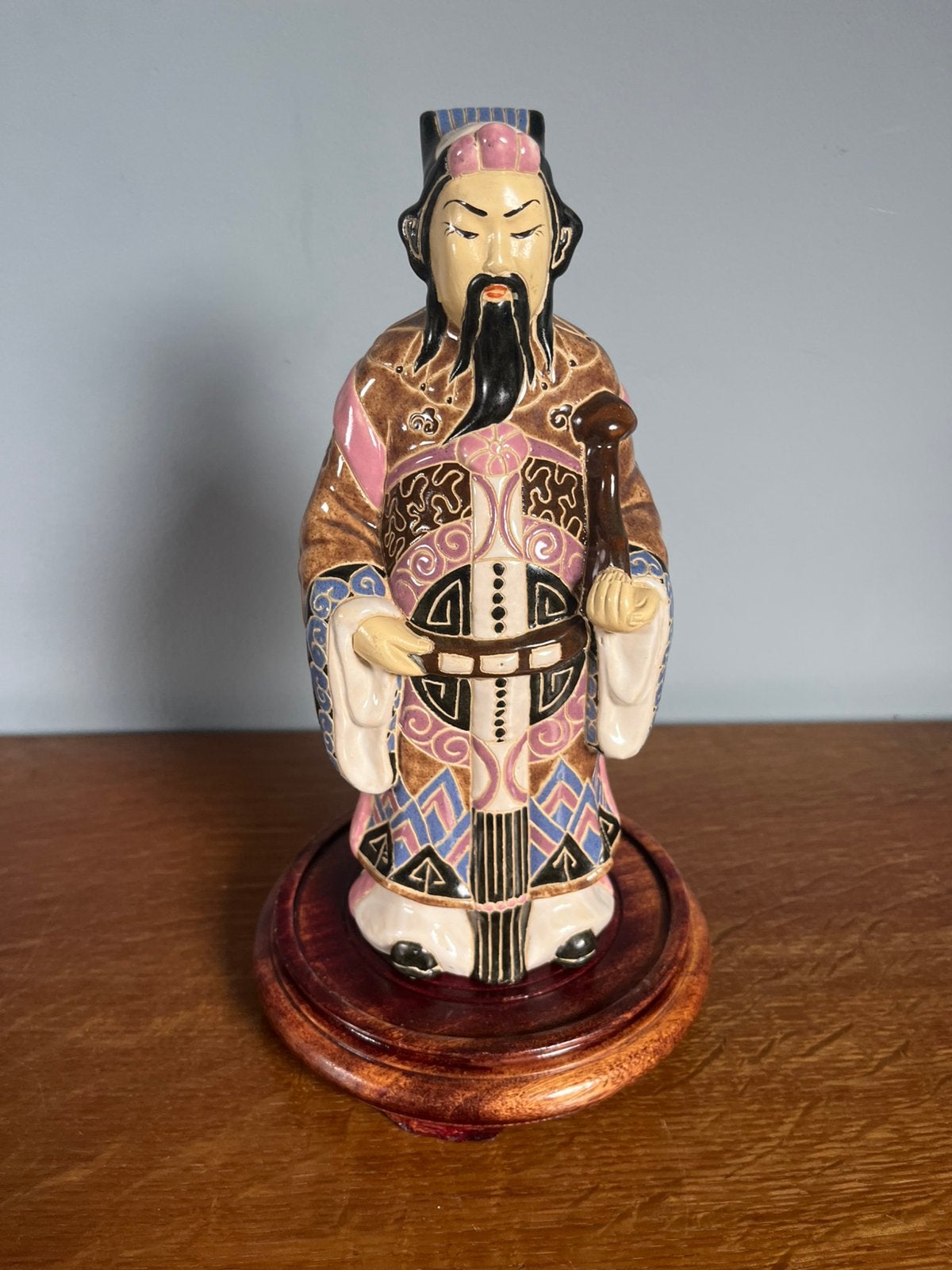 Chinees porseleinen beeld, Enlèvement ou Envoi, Comme neuf, Bleu, Avec socle