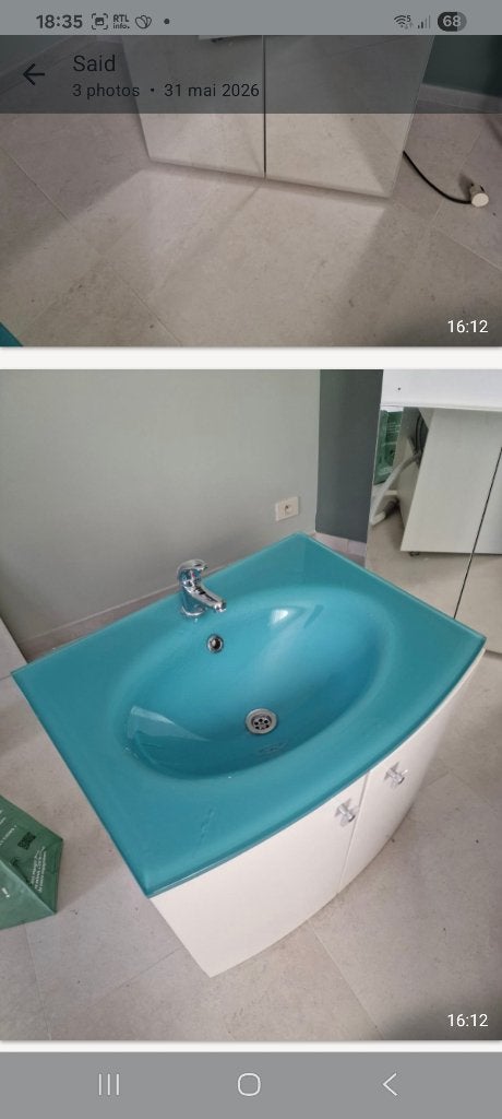 Wastafel in de badkamer plus lamp plus medicijnkastje, Ophalen, Zo goed als nieuw