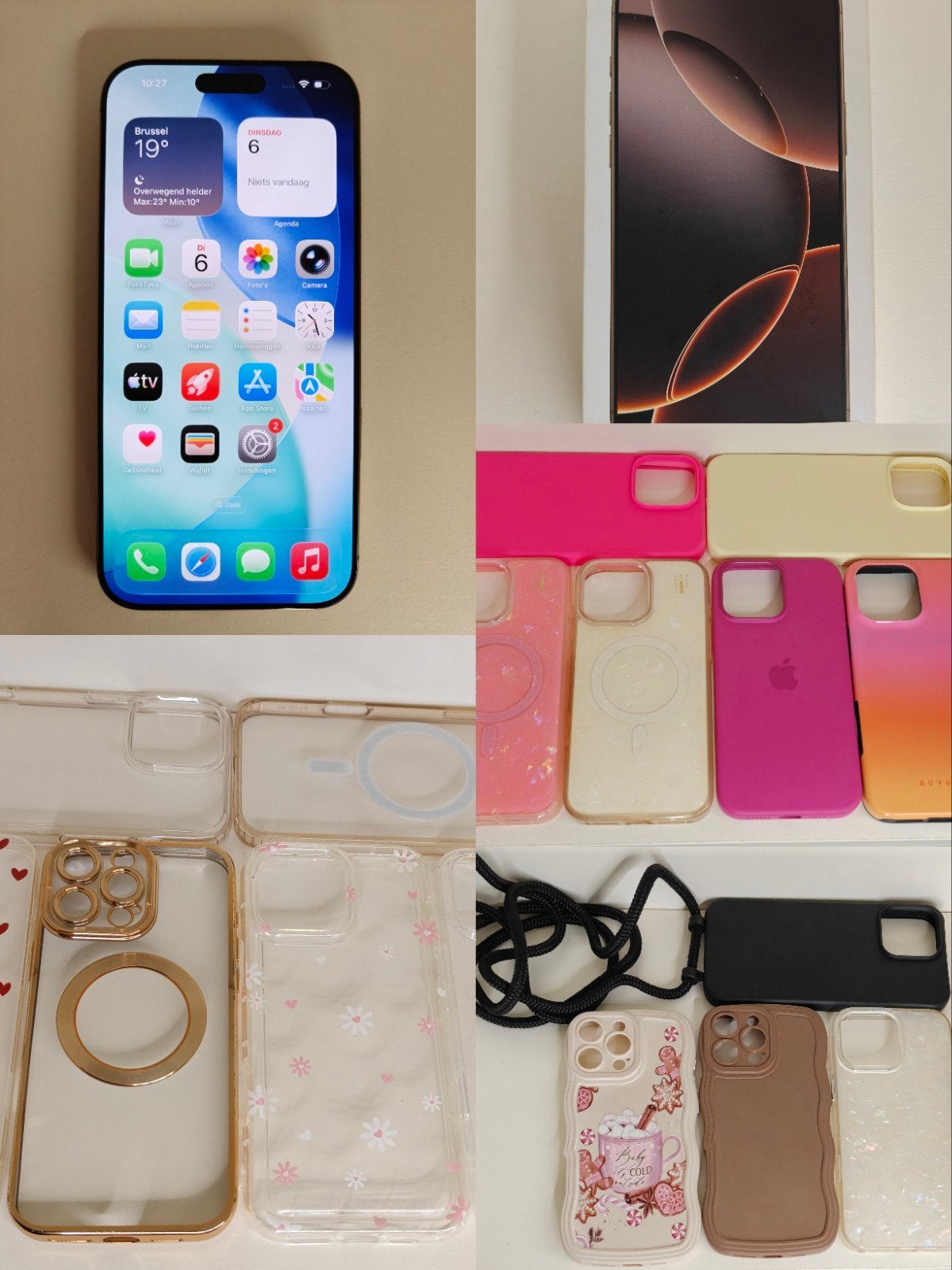iPhone 16 pro max 256gb Desert Titanium + veel extra's!!!!, Telecommunicatie, Ophalen of Verzenden, Zo goed als nieuw, IPhone 16