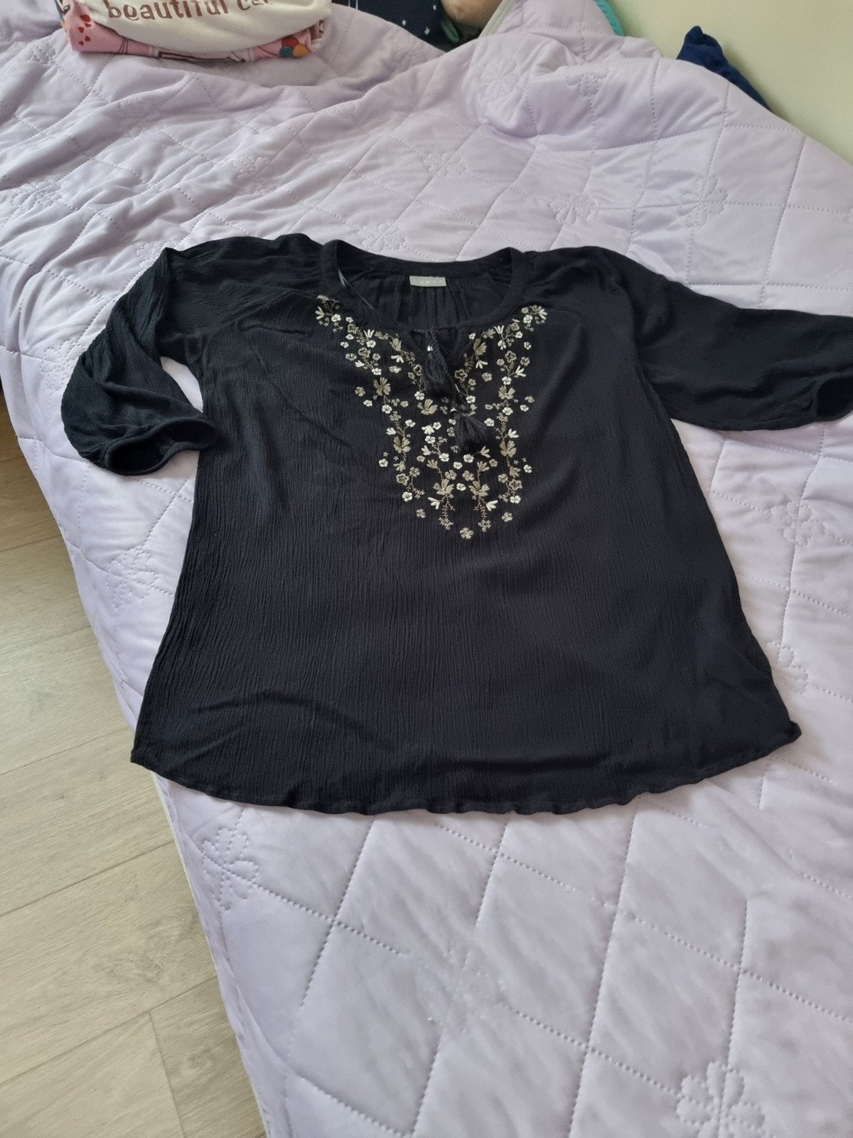 CANDA – zwarte blouse met borduursel – maat 44, Zwart, Zo goed als nieuw, Canda, Shirt of Top