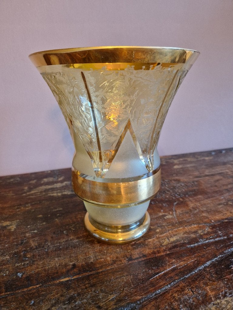 Belgische art deco glazen vaas "De Rupel - Boom", Antiek en Kunst, Ophalen of Verzenden
