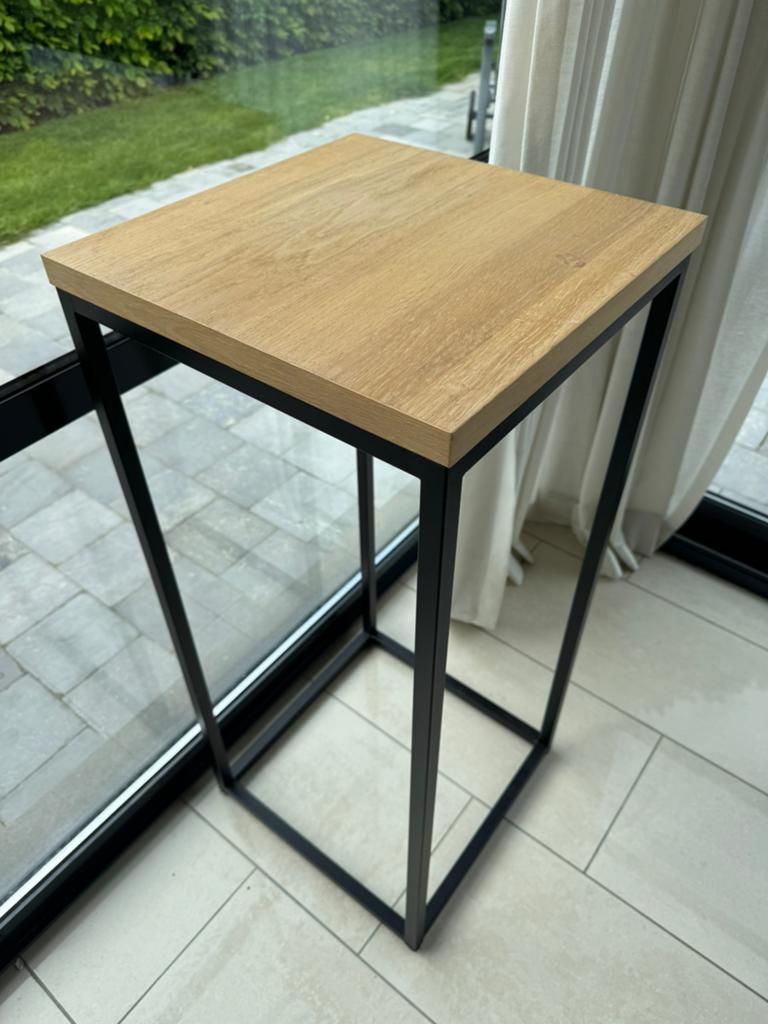 Hoog plantentafeltje met houten tablet, Ophalen, Nieuw